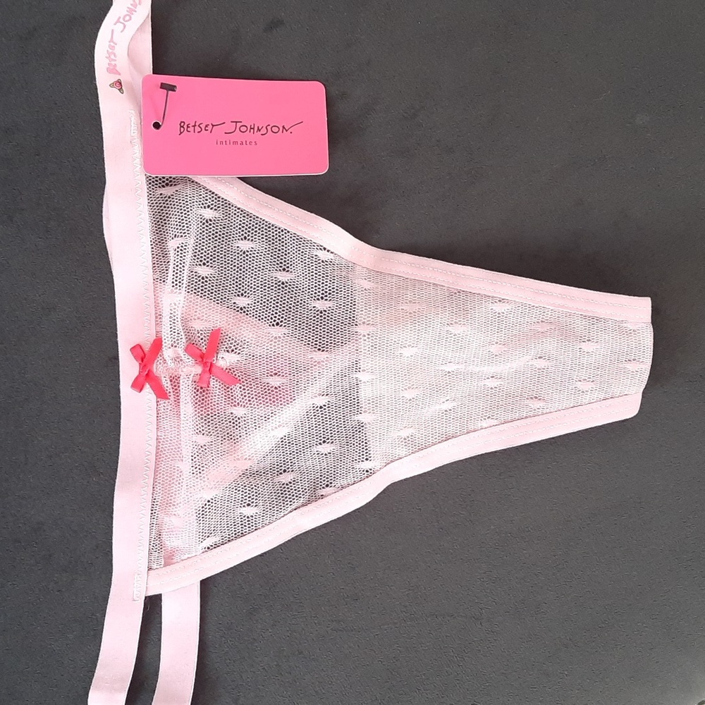 Betsey Johnson pink thong, NWT